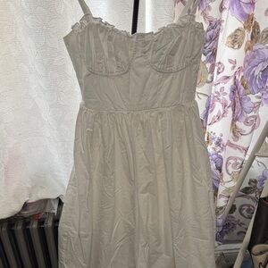 Forever 21 Strapless Ruffle Bust Cream Sundress
